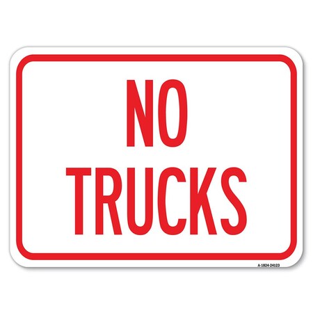 Signmission Driveway Sign No Trucks Heavy-Gauge Aluminum Rust Proof Parking Sign, 18" x 24", A-1824-24123 A-1824-24123